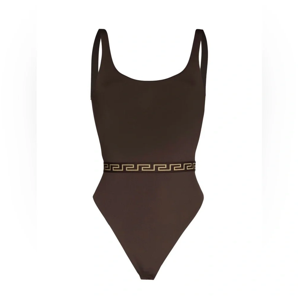 Versace Greca Brown Bodysuit NWT - Picture 1 of 10